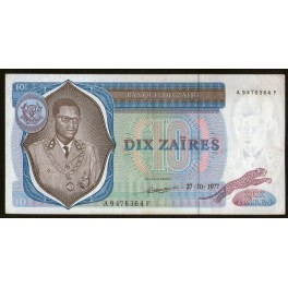 Zaire Pick. 23 10 Zaires 1977 EBC