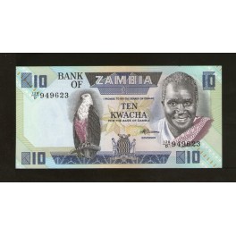 Zambia Pick. 26 10 Kwacha 1980-88 SC