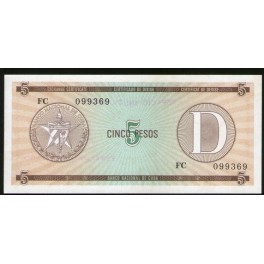 Cuba Pick. FX 034 5 Pesos UNC
