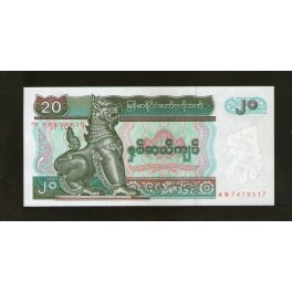 Myanmar Pick. 72 20 Kyats 1994 SC