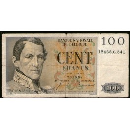 Belgium Pick. 129 100 Francs 1952-59 VF