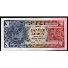 Checoslovaquia Pick. 21s 20 Korun 1926 SC