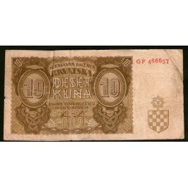 Croacia Pick. 5 10 Kuna 1941 MBC