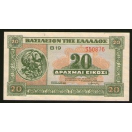 Grèce Pick. 315 20 Drachmai 1940 NEUF