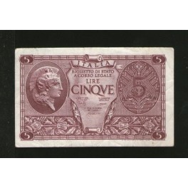 Italia Pick. 31 5 Lire 1944 MBC