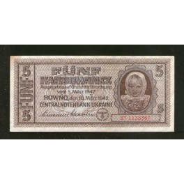 Ukraine Pick. 51 5 Karbowanez 1942 AU
