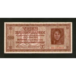 Ukraine Pick. 52 10 Karbowanez 1942 VF